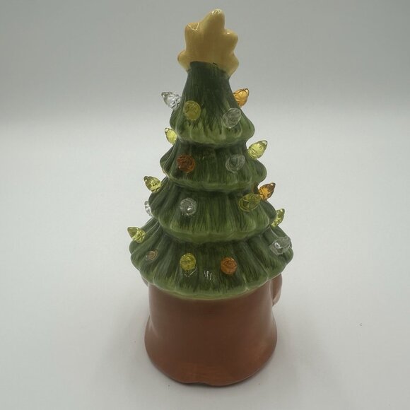Ceramic 7" Gnome Fall Autumn Pumpkin Thanksgiving Light Up Christmas tree - Picture 4 of 14